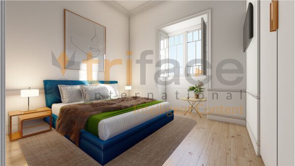 bedroom interior rendering designing  rendering  - 3d animation studio - triface international